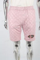 Pink Quilted Embroidered Shorts