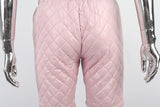 Pink Quilted Embroidered Shorts