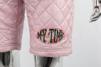 Pink Quilted Embroidered Shorts