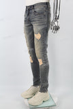 Distressed blue patch torn Skinny Jeans