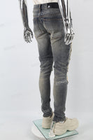 Distressed blue patch torn Skinny Jeans