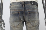 Distressed blue patch torn Skinny Jeans