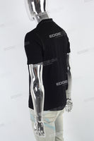 Black Print Polo T-shirt