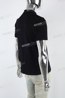 Black Print Polo T-shirt