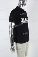 Black Print Polo T-shirt
