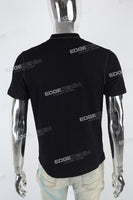 Black Print Polo T-shirt