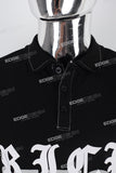 Black Print Polo T-shirt