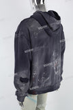 Royal Blue Distressed Embroidered Hoodies