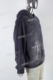 Royal Blue Distressed Embroidered Hoodies