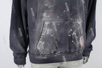 Royal Blue Distressed Embroidered Hoodies