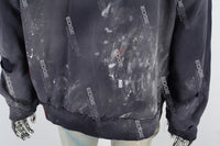 Royal Blue Distressed Embroidered Hoodies