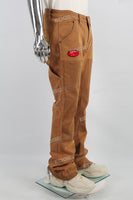 Dark Khaki Towel Embroidered Badge Workwear Men's Jeans