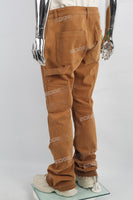 Dark Khaki Towel Embroidered Badge Workwear Men's Jeans