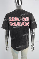 Black Skull Angel Print T-shirt