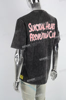Black Skull Angel Print T-shirt