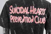 Black Skull Angel Print T-shirt