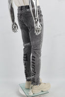 Grey Print Ripped Mans Skinny Jeans