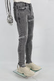 Grey Print Ripped Mans Skinny Jeans