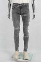 Grey Print Ripped Mans Skinny Jeans