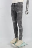 Grey Print Ripped Mans Skinny Jeans