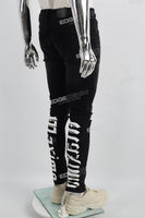 Black Print Ripped Mans Skinny Jeans
