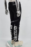 Black Print Ripped Mans Skinny Jeans