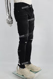 Black Print Ripped Mans Skinny Jeans