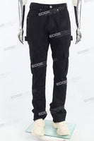 Men's Flared Jeans With Black Paneled Side Cargo Pockets