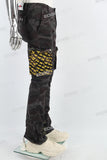 Camouflage stitched side pockets Mans Stack Jeans