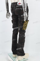Camouflage stitched side pockets Mans Stack Jeans