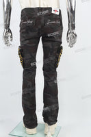 Camouflage stitched side pockets Mans Stack Jeans