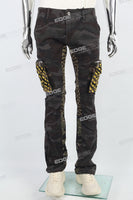 Camouflage stitched side pockets Mans Stack Jeans