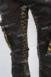 Camouflage stitched side pockets Mans Stack Jeans
