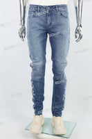 Blue Embroidered Diamonds Men's Mans Skinny Jeans