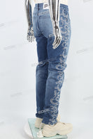 Blue Embroidered Diamonds Men's Mans Skinny Jeans