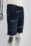 Dark Blue Ripped Men's Denim Shorts