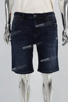 Dark Blue Ripped Men's Denim Shorts