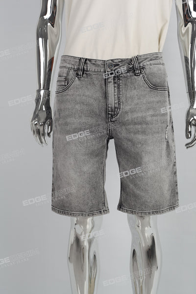 Grey Ripped Men's Denim Shorts