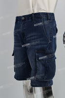 Dark Blue Side Cargo Pocket Men's Denim Shorts