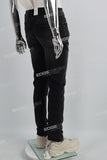 3D Embossing Of Black And Grey Torn Mans Skinny Jeans