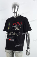 Black Graffiti Print Embroidered T-shirt