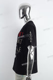 Black Graffiti Print Embroidered T-shirt