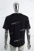 Black Graffiti Print Embroidered T-shirt