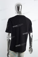 Black Graffiti Print Embroidered T-shirt