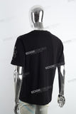 Black Graffiti Print Embroidered T-shirt