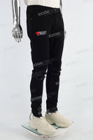 Black Embroidered Print Mans Skinny Jeans