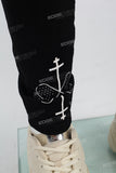 Black Embroidered Print Mans Skinny Jeans