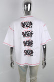 Contrasting Structured Line Print White T-shirt