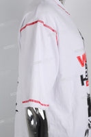 Contrasting Structured Line Print White T-shirt