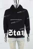 Black Bubble Print Embroidered Men's Hoodies
